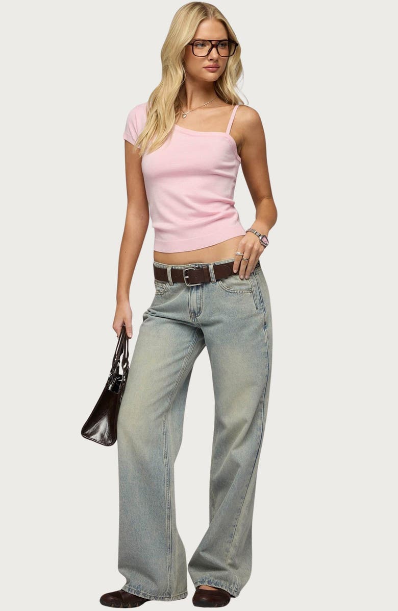 EDIKTED Lorelai Asymmetric Knit Top, Alternate, color, 