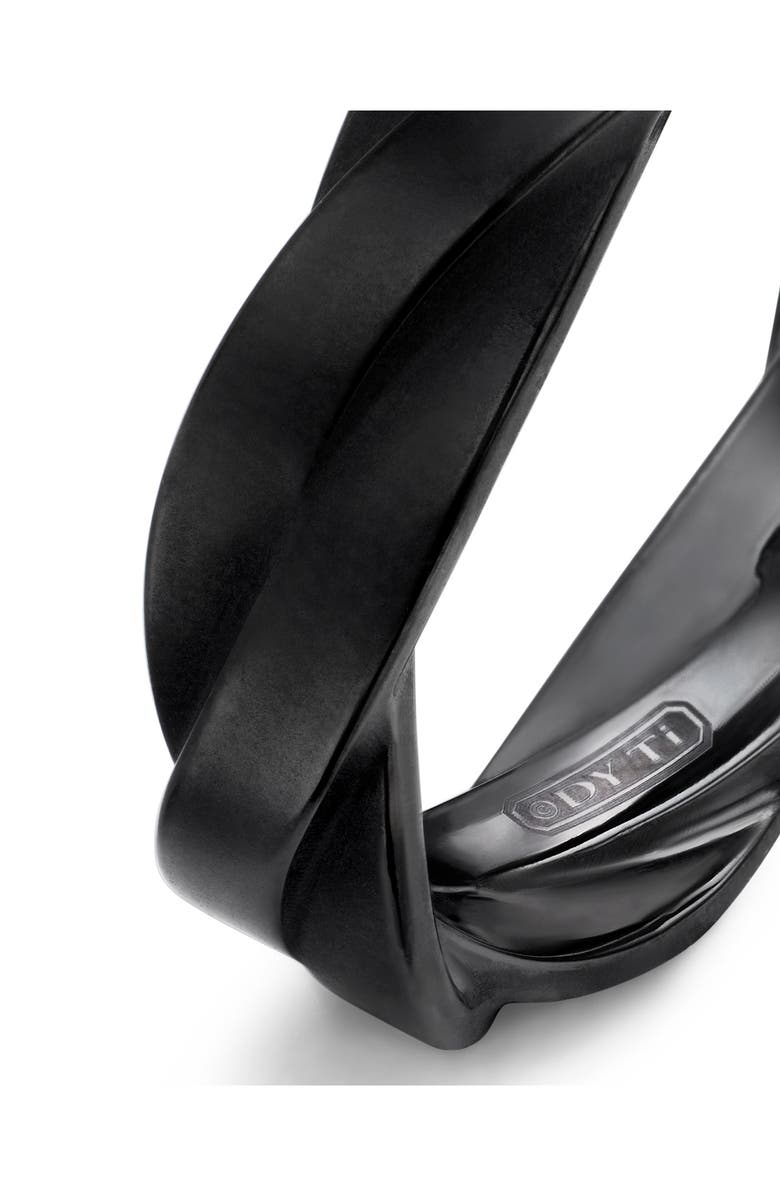 David Yurman Twisted Cable Band Ring in Black Titanium, Alternate, color, Black Titanium