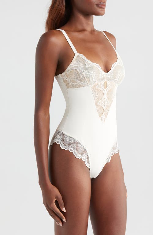 Pinsy Sculpting Lace Shapewear Bodysuit In White