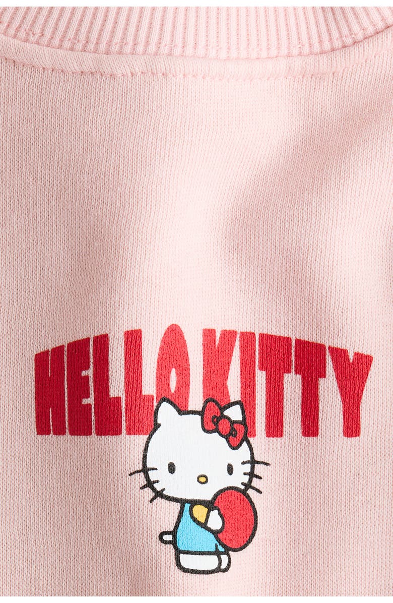 H&M Print-motif Sweatshirt, Alternate, color, Light Pink/Hello Kitty