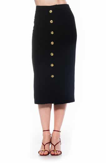Alexia Admor Carla Button Front Midi Skirt