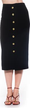 Alexia Admor Carla Button Front Midi Skirt