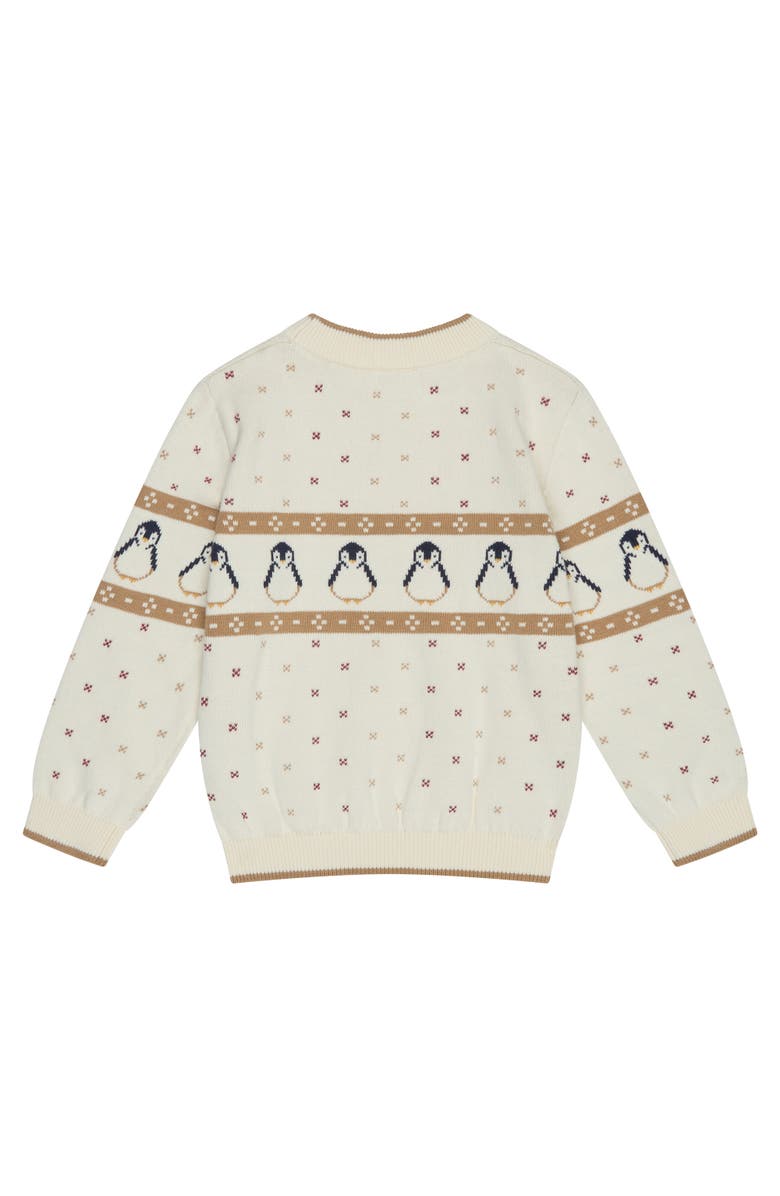 MORI Penguin Fair Isle Knitted Jumper, Alternate, color, Cream