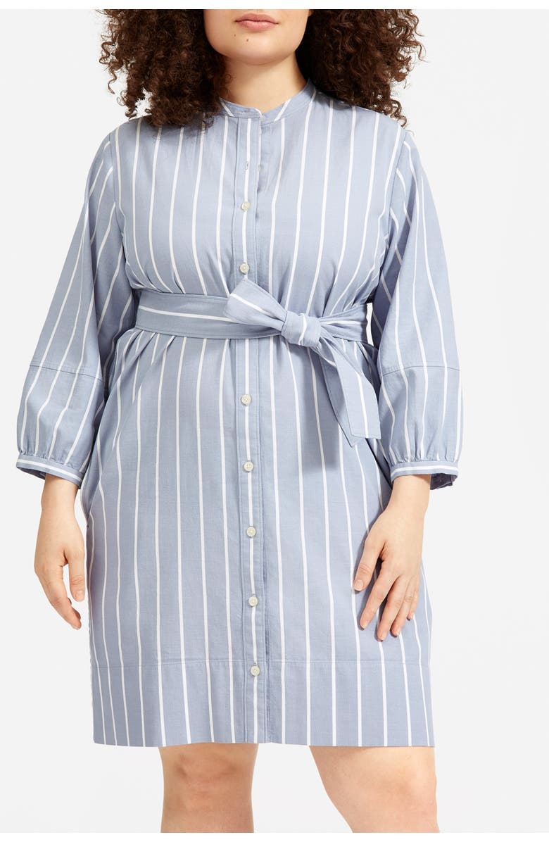 Everlane The Cotton Weave Collarless Shirtdress, Main, color, 