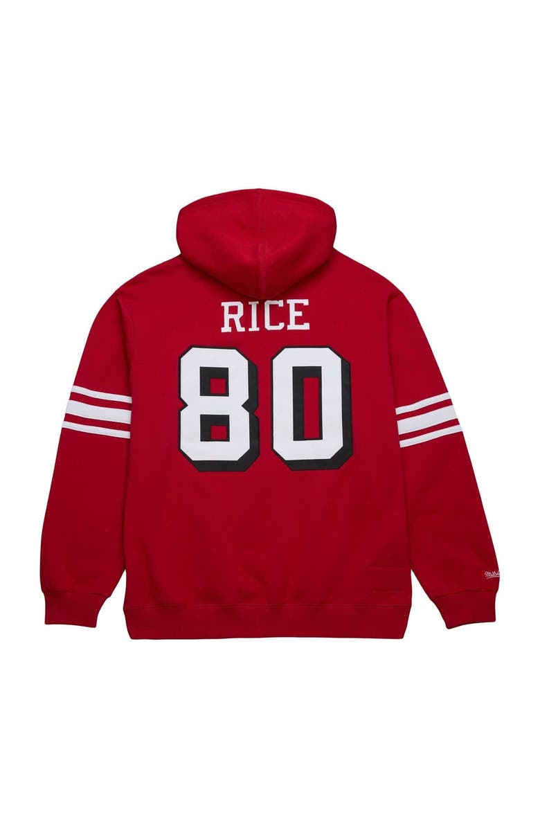 Mitchell & Ness Men's Mitchell & Ness Jerry Rice Scarlet San Francisco 49ers Retired Player Name & Number Pullover Hoodie, Alternate, color, 