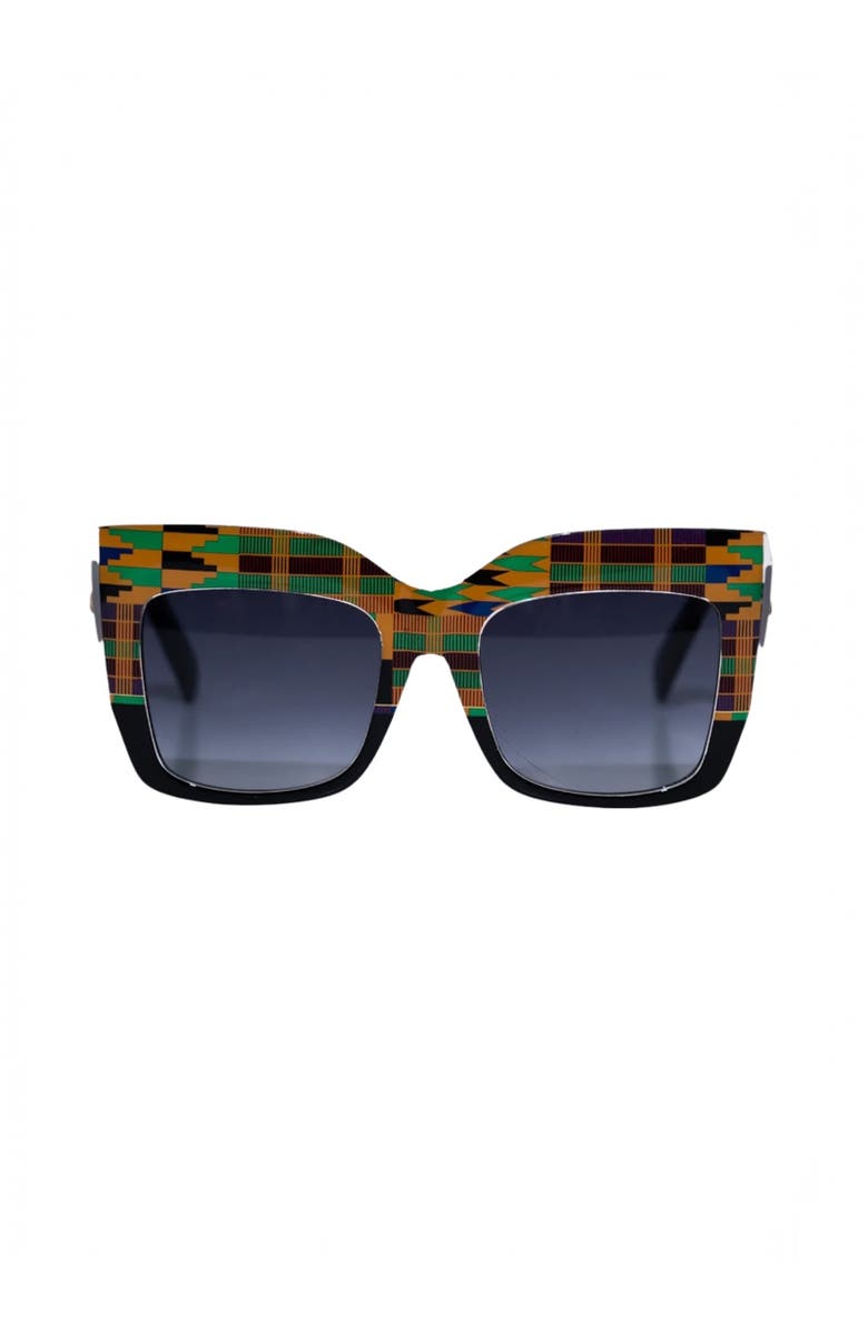 Tribal ëyës KB Kente Cat Eye Oversized 55mm Sunglasses, Main, color, Multicolor