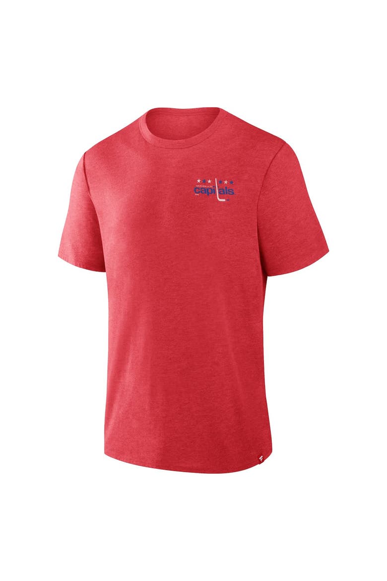 Men's Fanatics Heather Red Washington Capitals Fan Lanes Tri-Blend T-Shirt, Alternate, color, Heather Red