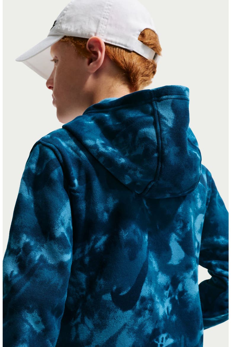 Kids' Sportswear Club Fleece Hoodie, Alternate, color, DUTCH BLUE/ BLUE/ BLUE VOID