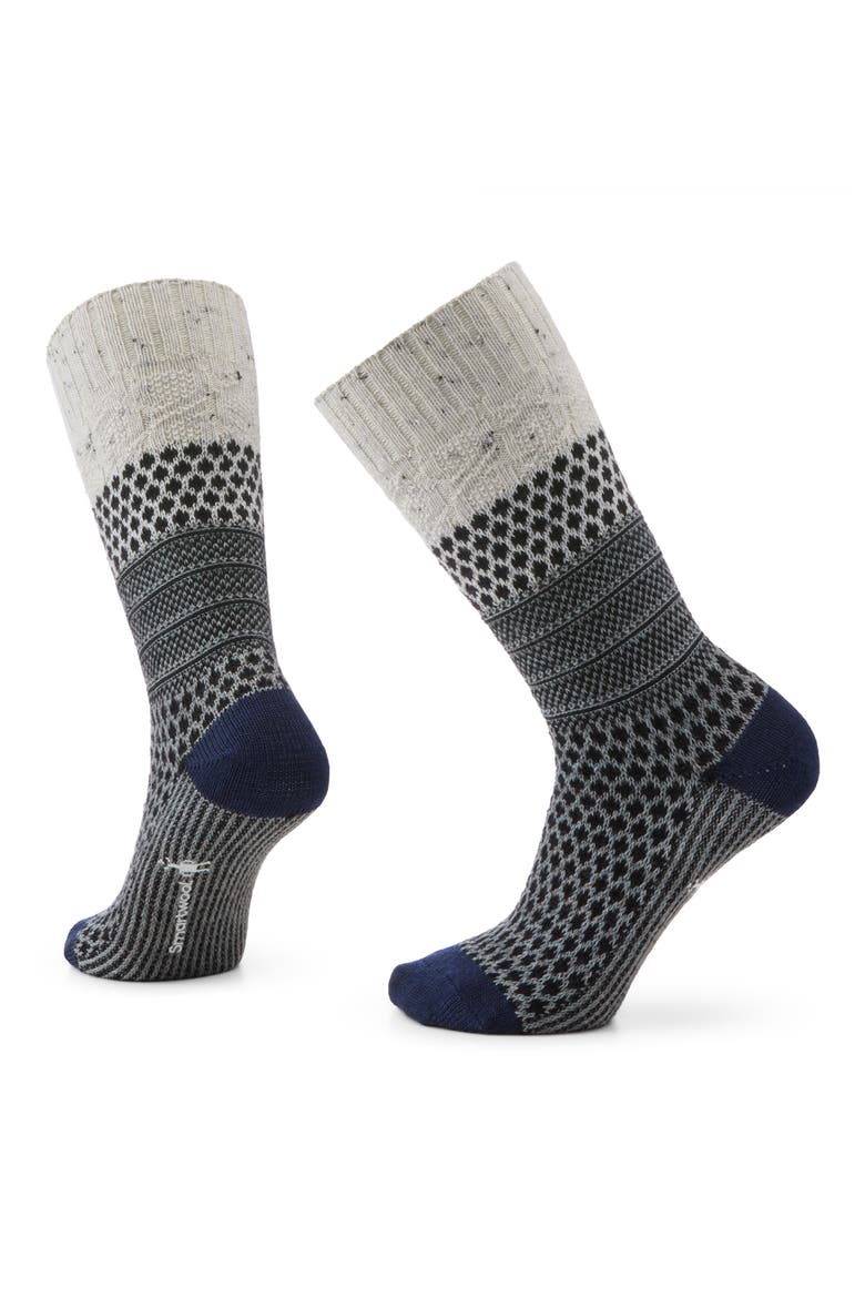 Everyday Mixed Stitch Merino Wool Blend Socks, Main, color, NATURAL DONEGAL