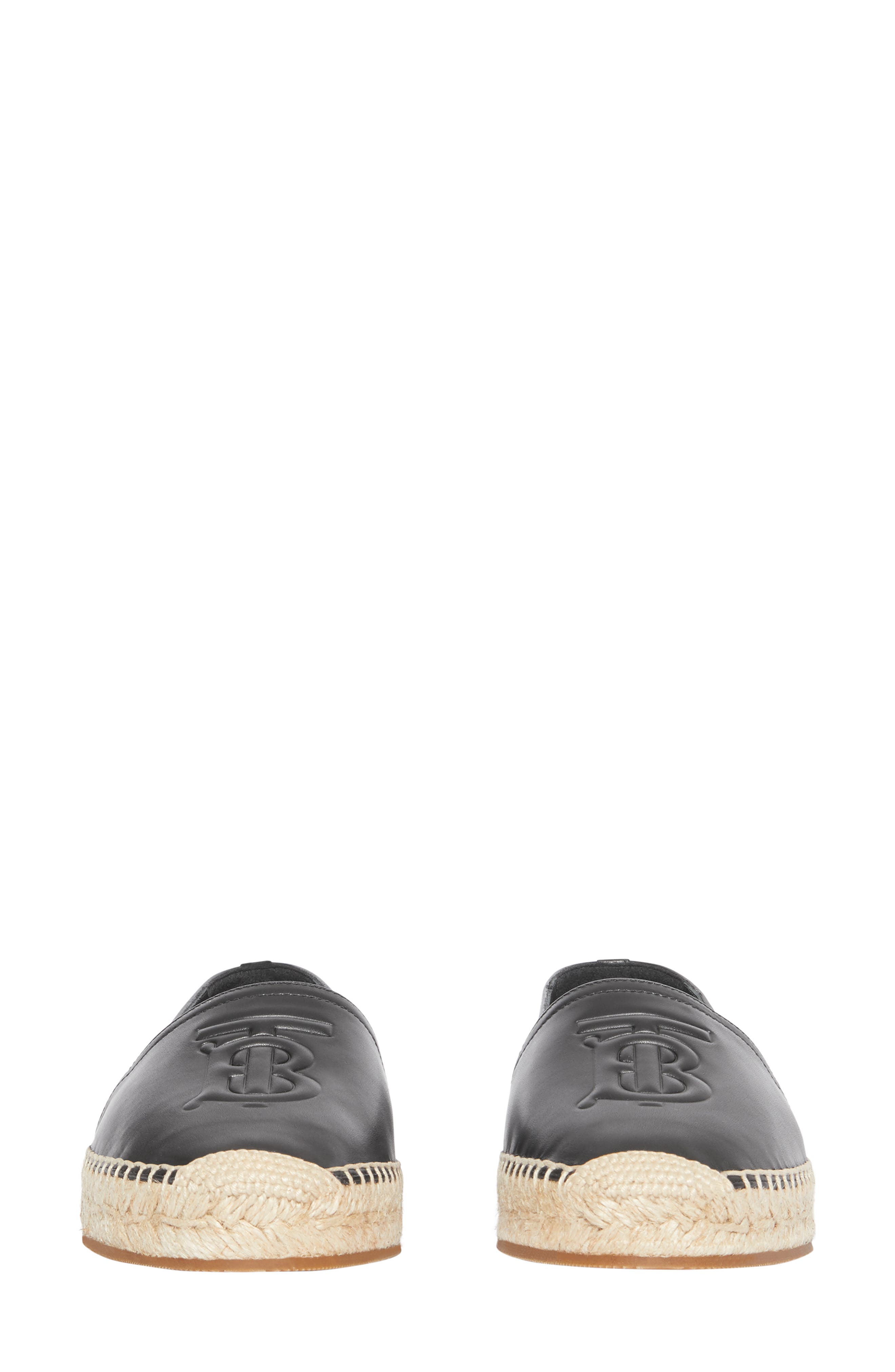 Burberry Tabitha Logo Monogram Espadrille Flat, Alternate, color, 