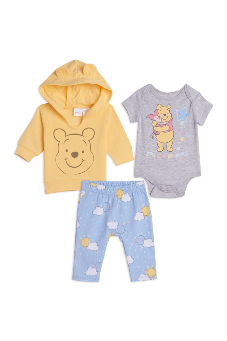 Hoodie Bodysuit & Pants Set, Main, color, Winnie the Pooh Multicolor