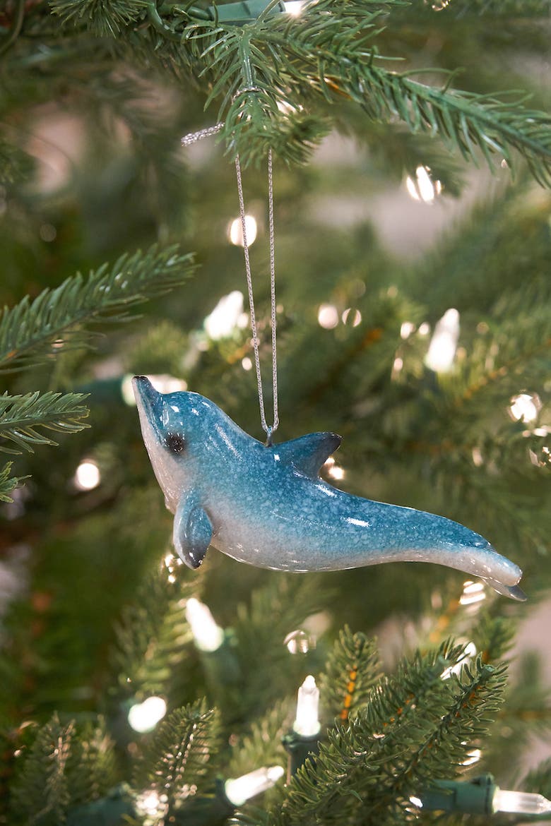 Cozumel Reef Dolphin Ornament, Alternate, color, Blue