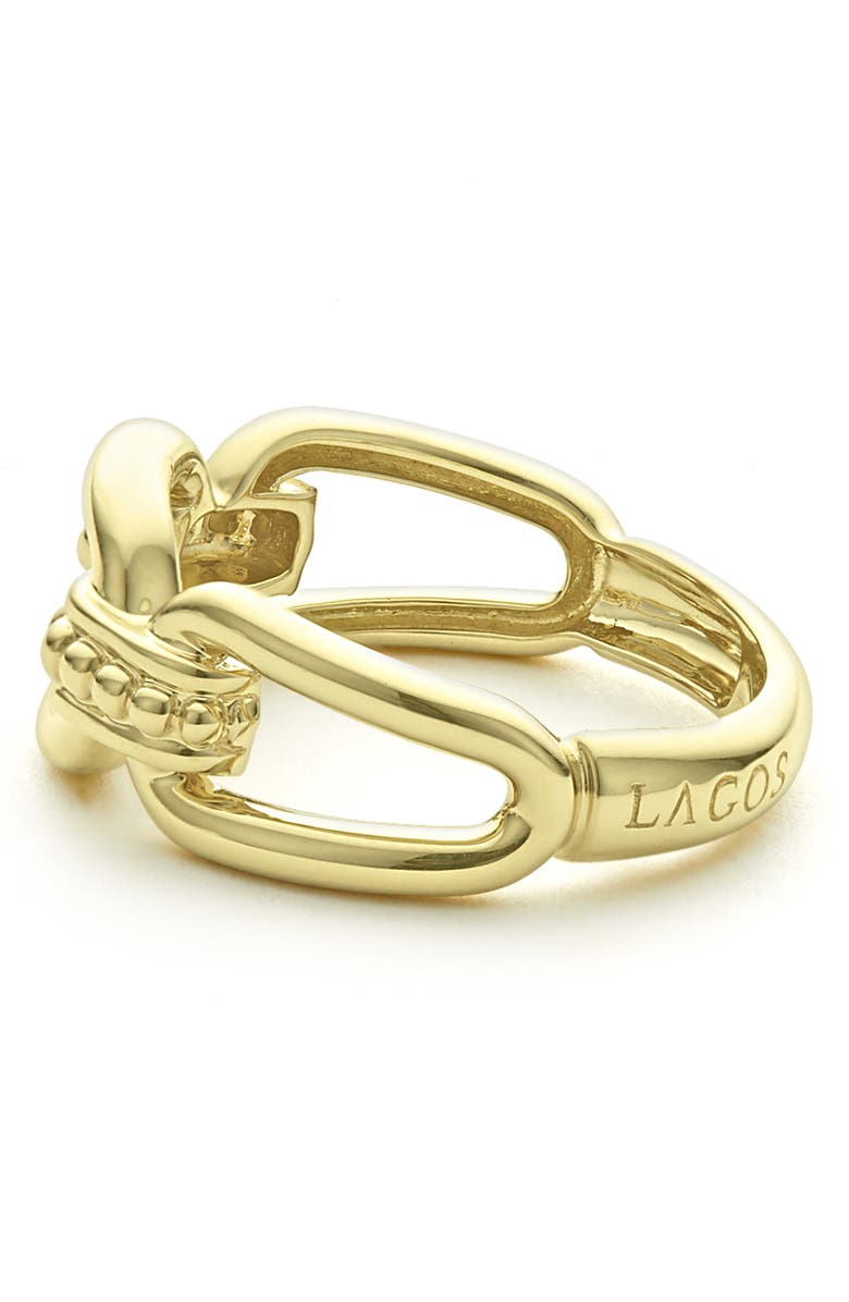 LAGOS Signature Caviar Oval Link Ring, Alternate, color, Gold
