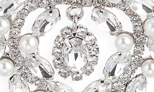CRISTABELLE CRISTABELLE CRYSTAL & FAUX PEARL DROP EARRINGS