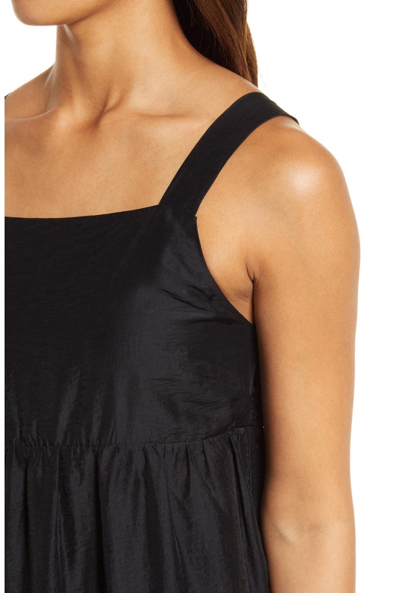 Halter Neck Tiered Maxi Dress, Alternate, color, BLACK