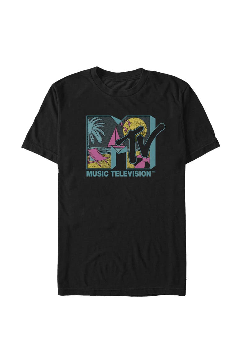 Men's MTV Scene Beach Logo  Graphic T-Shirt, Alternate, color, Black