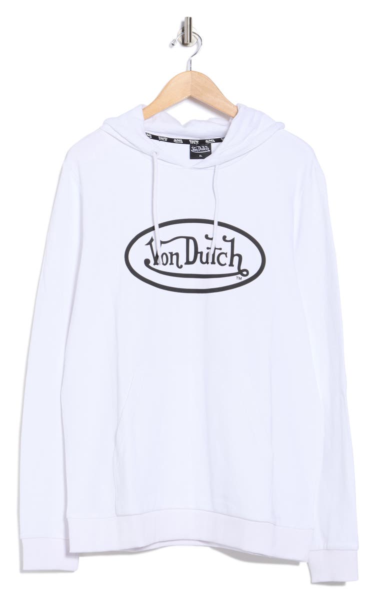 Von Dutch Logo Cotton Graphic Hoodie, Alternate, color, White