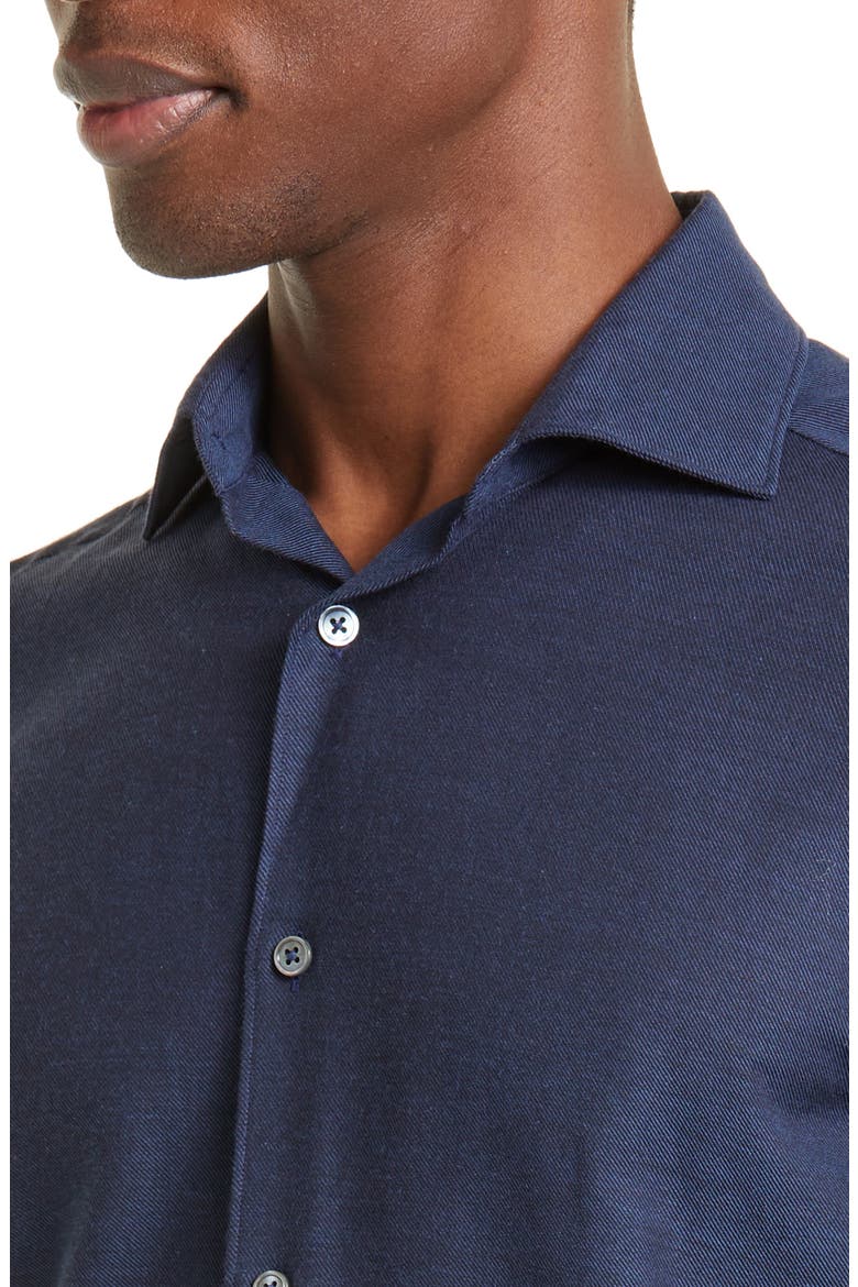 Cashco Cotton & Cashmere Button-Up Shirt, Alternate, color, BLUE