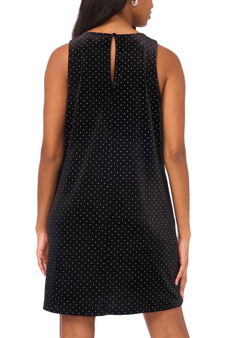 Embellished Keyhole Back Shift Dress, Alternate, color, BLACK/ SILVER