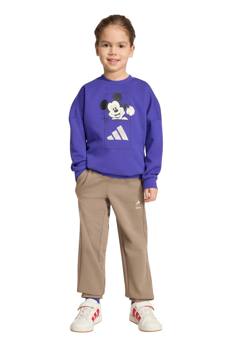 x Disney Kids' Mickey Mouse Sweatshirt & Joggers Set, Alternate, color, PURE PURPLE/ OFF WHITE