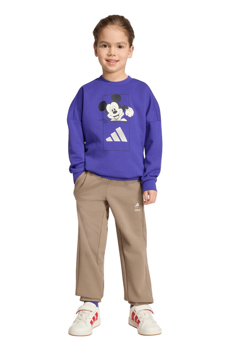 adidas Originals x Disney Kids' Mickey Mouse Sweatshirt & Joggers Set, Alternate, color, Pure Purple/ Off White