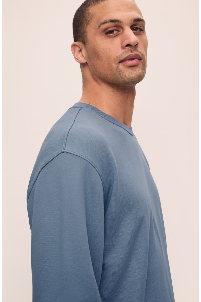 Men's French Terry Sweatshirt, Alternate, color, FADED DENIM
