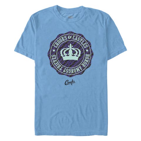 Men's Crooks & Castles Honor Amongst Thieves Purple Badge Front and Back  Graphic T-Shirt