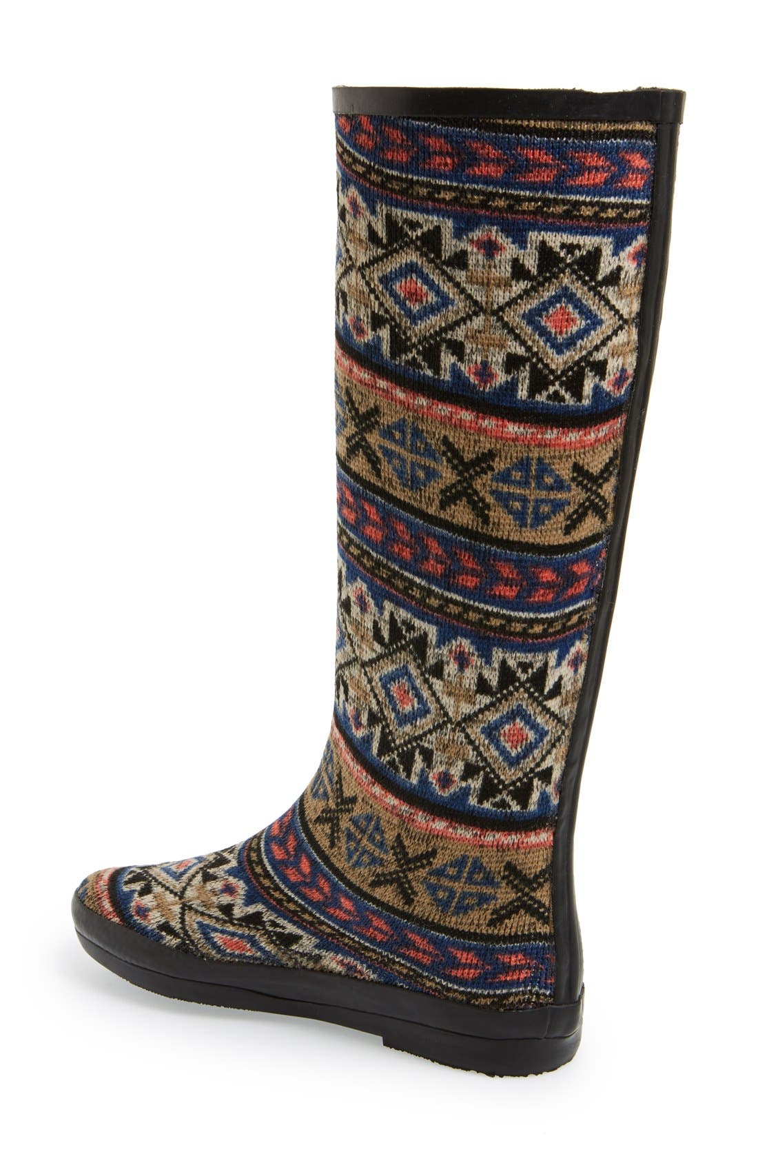'Aubrie' Fair Isle Knit Rain Boot, Alternate, color, PURPLE