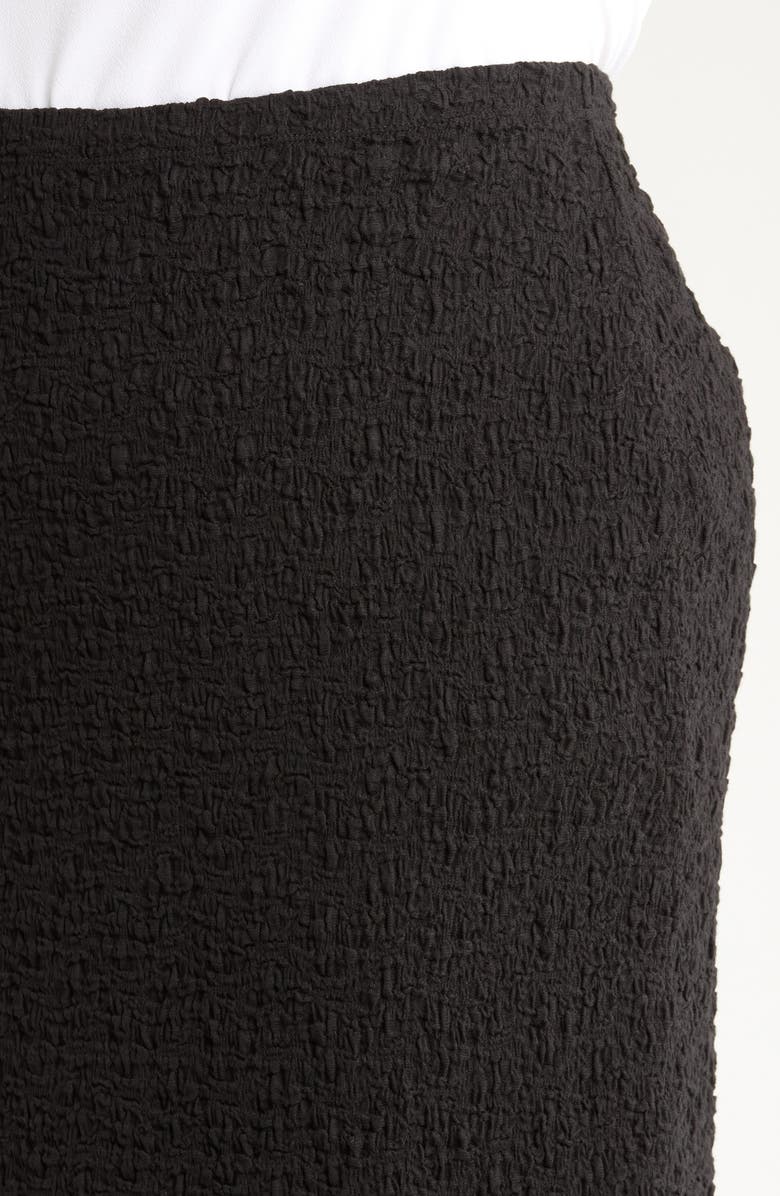 Eileen Fisher Textured Organic Cotton Blend Pencil Skirt, Alternate, color, Black