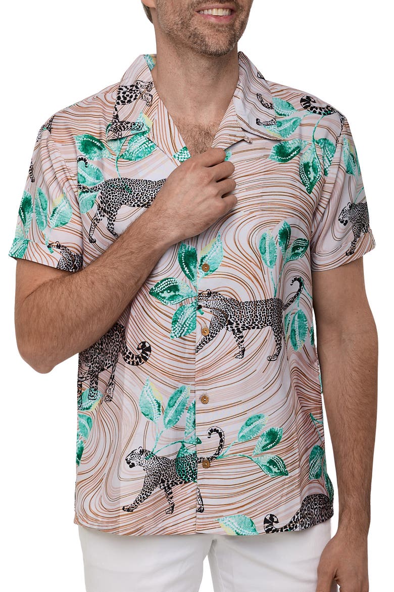 Extra Trim Fit Camp Shirt, Main, color, MULTI