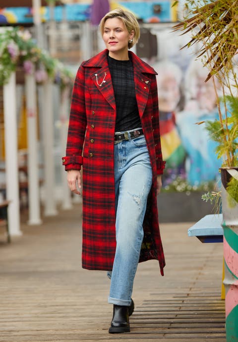 Wool Blend Double Breasted Coat