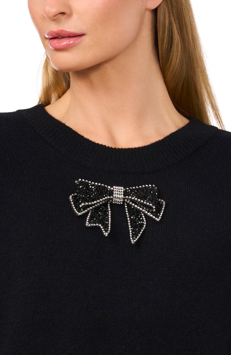 CeCe Embellished Bow Sweater, Alternate, color,
