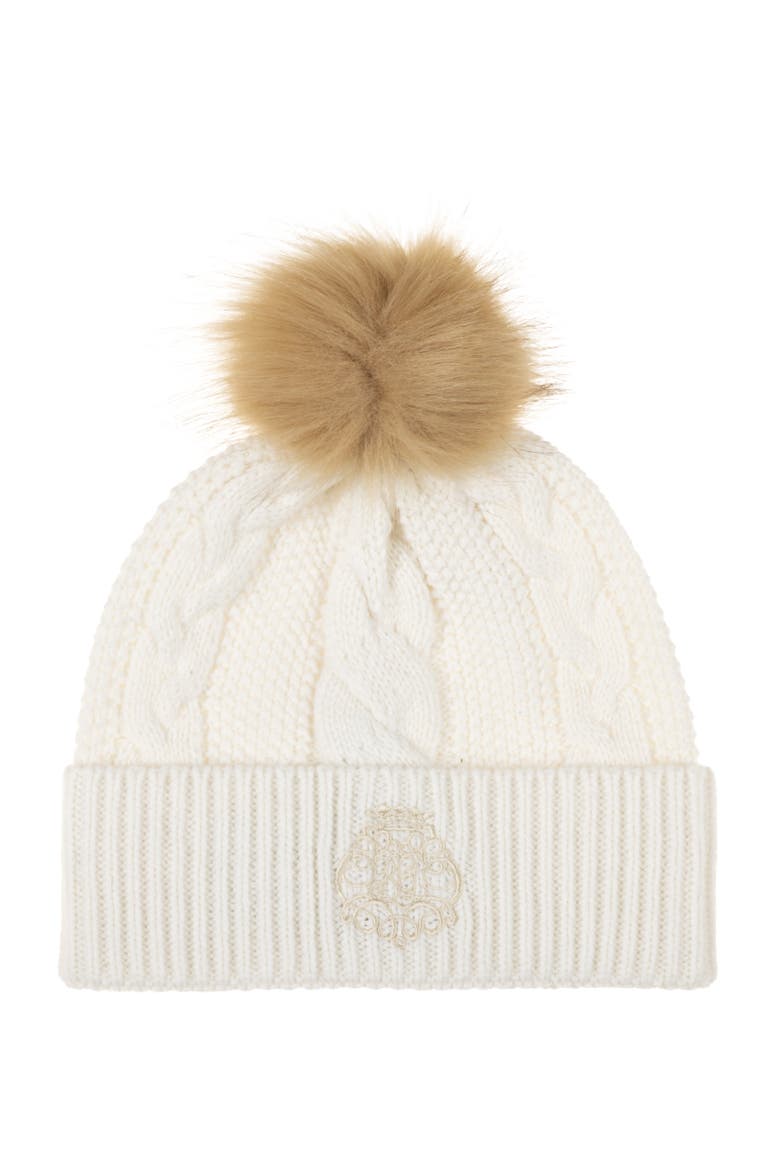 direct embroidery cable hat, Main, color, cream