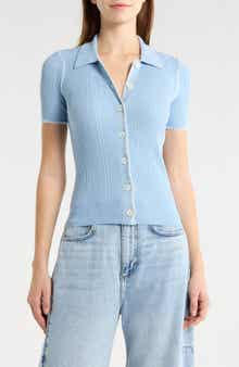 Harper Whipstitch Detail Short Sleeve Cardigan