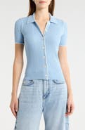 rag & bone Harper Whipstitch Detail Short Sleeve Cardigan