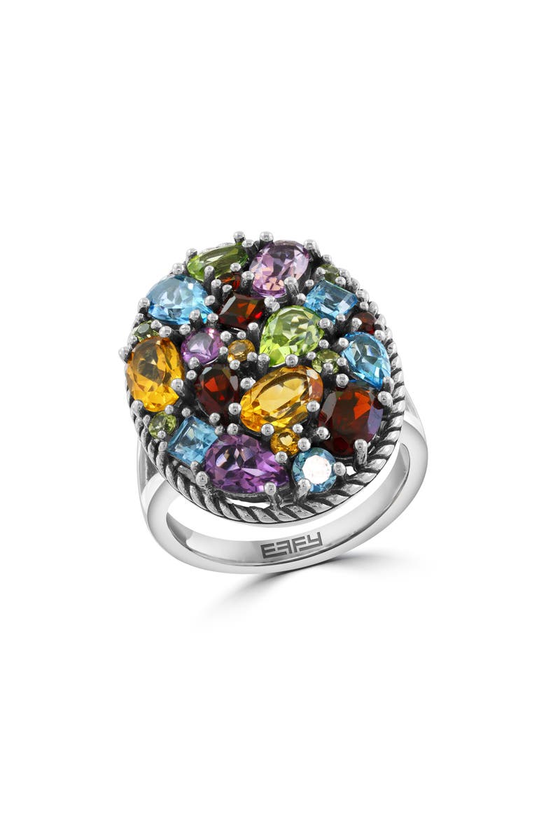 Sterling Silver Semiprecious Stone Ring, Main, color, MULTI