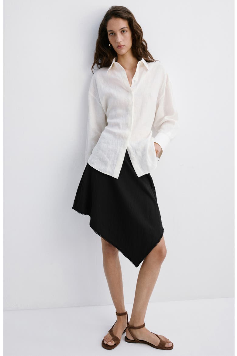 Asymmetrical A-Line Skirt, Alternate, color, BLACK