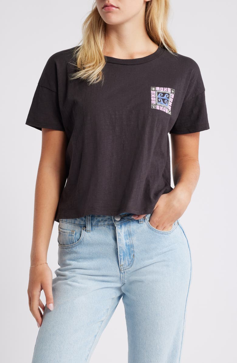 Roxy Wave Block Cotton Graphic T-Shirt, Main, color,