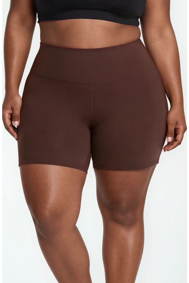 Plus Size Mid-Thigh Swim Shorts, Main, color, Chocolate Brown