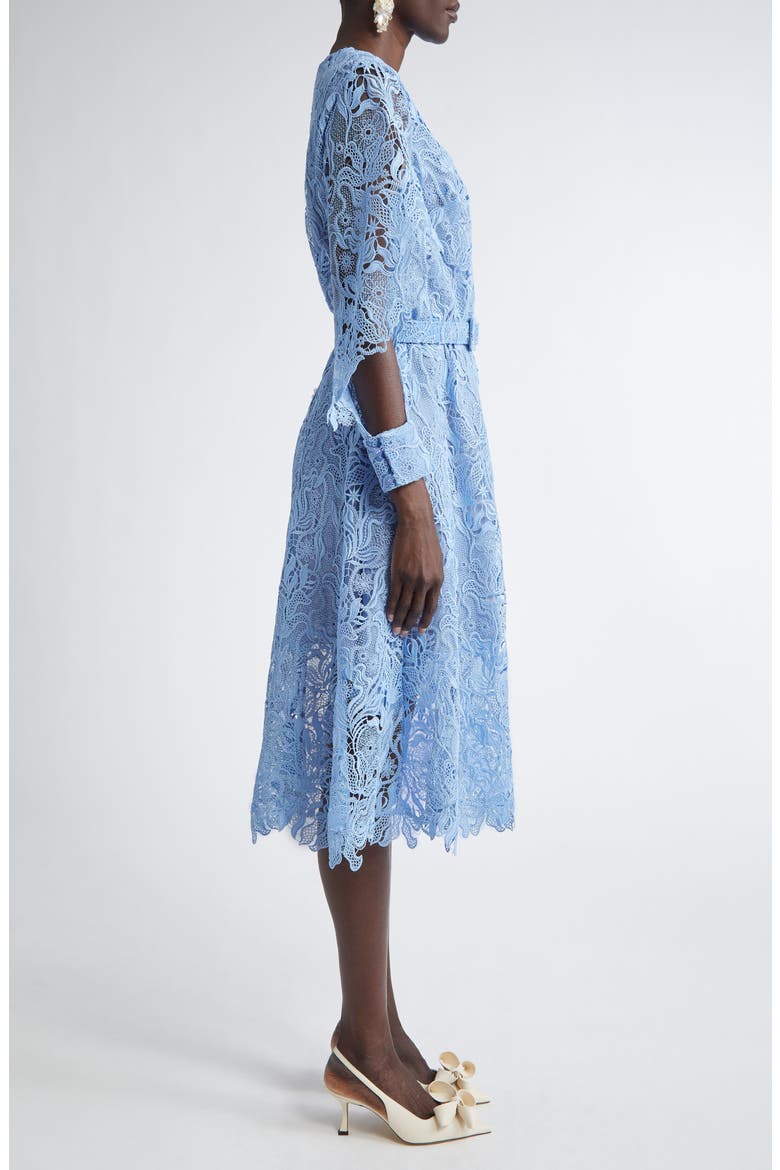 Long Sleeve Bellflower Guipure Lace Dress, Alternate, color, OPAL
