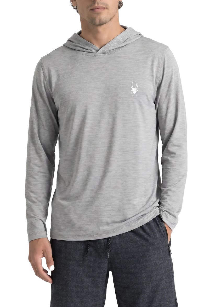 Core Heather Hooded Rashguard, Main, color, ALLOY