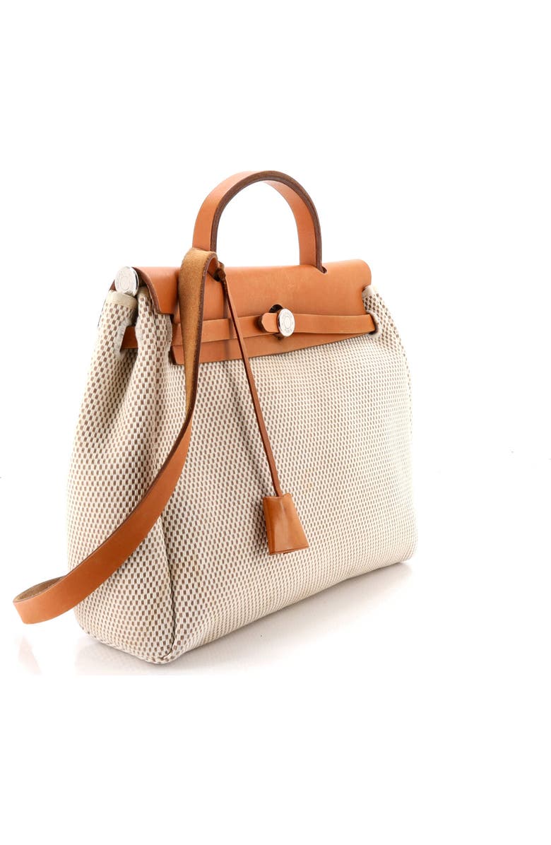 Pre-Owned Hermes Herbag Zip Criss Viking Toile and Leather 31, Alternate, color, Ecru