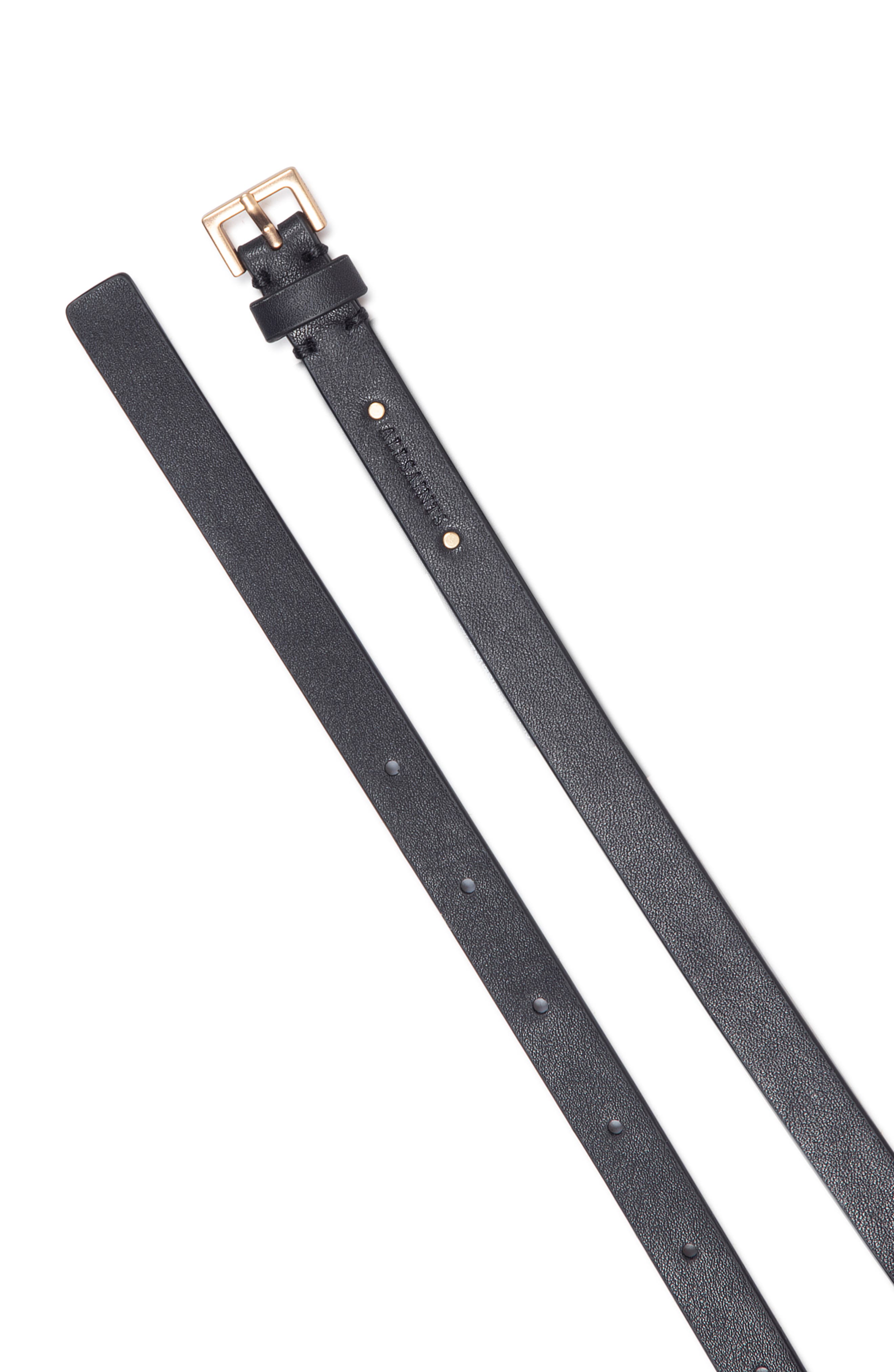 Leather Zip Belt Bag, Alternate, color, BLACK / WARM BRASS
