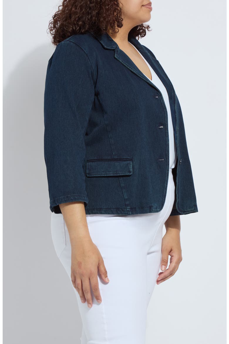 'Lyssentials Della Bracelet Sleeve Blazer, Alternate, color, INDIGO