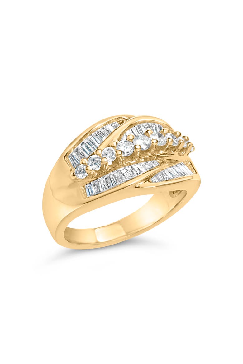 14K Yellow Gold 1 Cttw Diamond Cocktail 5 Stone Ring, Alternate, color, Yellow