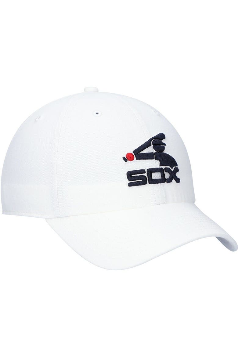 Men's '47 White Chicago White Sox 1976 Logo Cooperstown Collection Clean Up Adjustable Hat, Alternate, color, White