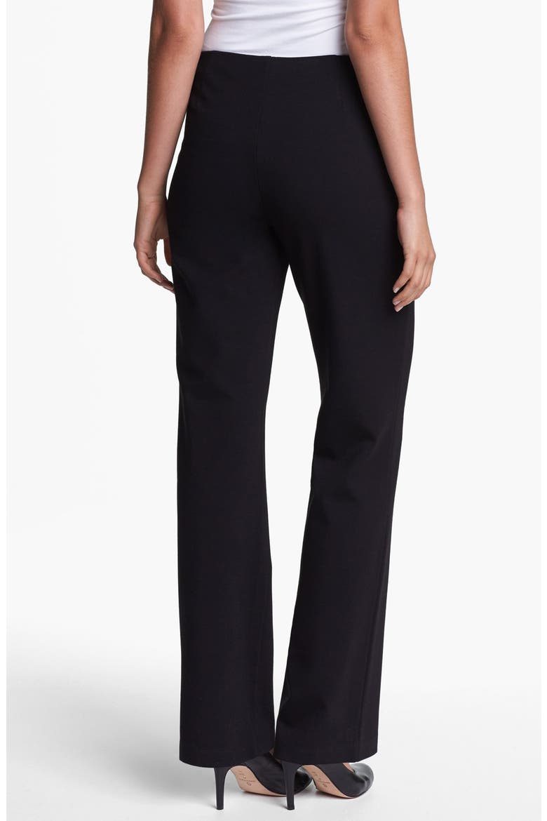 Straight Leg Ponte Pants, Alternate, color, BLACK