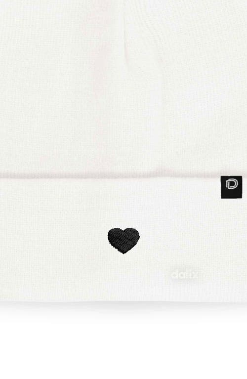 Dalix Lil Heart Beanie Cap In White