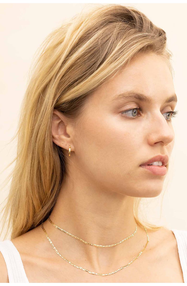 Oradina 14K Yellow Gold Little Darlings Mini Hoops, Alternate, color, 14K Yellow Gold