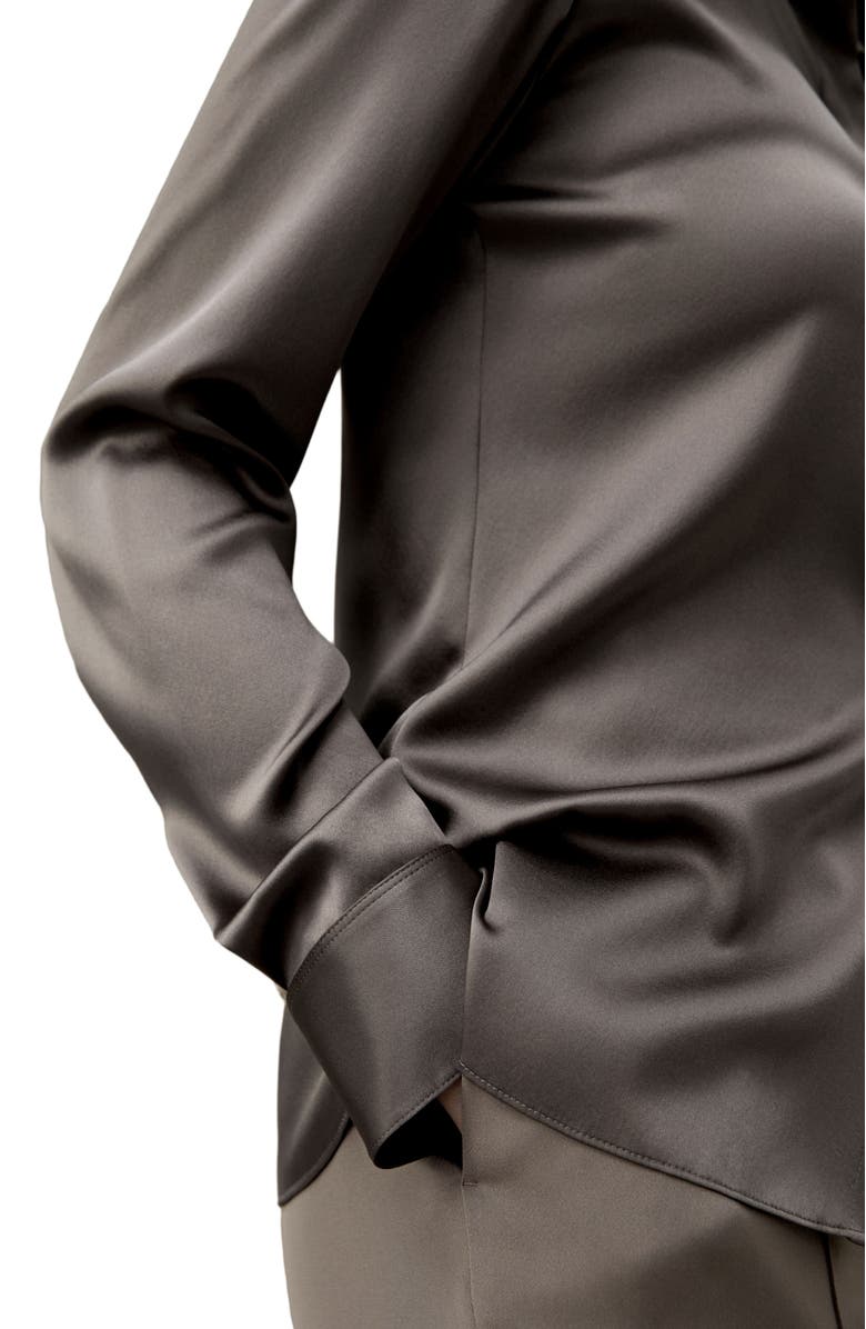 Lilysilk Elegant Silhouette Silk Shirt, Alternate, color, Mercury